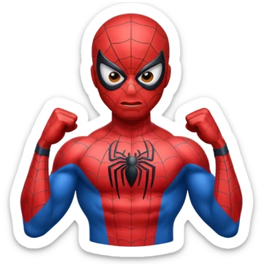 emoji de spiderman haciendo gimnasio  sticker