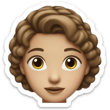 girl with brown hair, light skin and blue eyes sticker