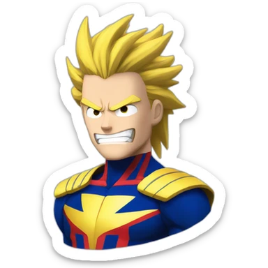 All might hero motivated sticker