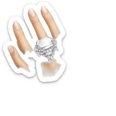 Beautiful hand with diamond ring sticker