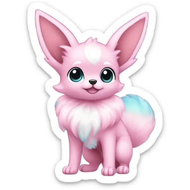 Kawaii Pastel Cotton-Candy-Colored Eeveelution-Cute-Chihuaha-Pokémon-fusion full body sticker