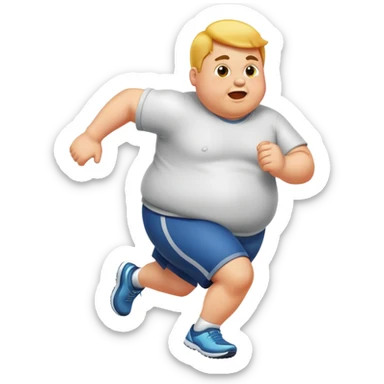 Fat boy running  sticker