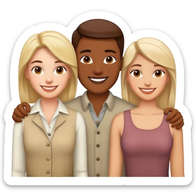 Masculine women with a feminine woman as a couple sticker