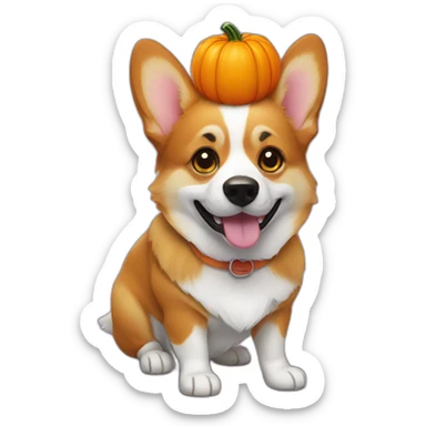 Corgi pumpkin halloween sticker