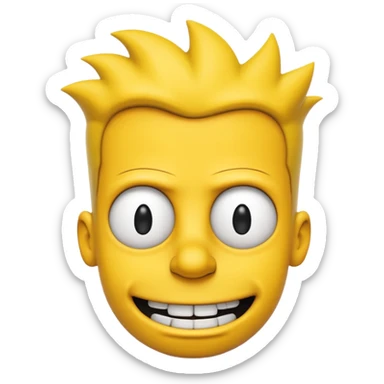 bart simpson With An 2D Style with none black except for the pupils sticker