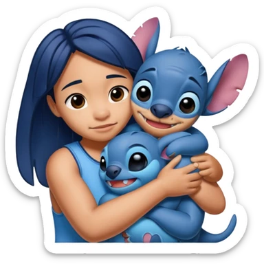 Lilo hugs stitch sticker