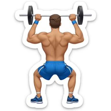 back view of buff man with blue shorts doing cable face-pulls exercise sticker