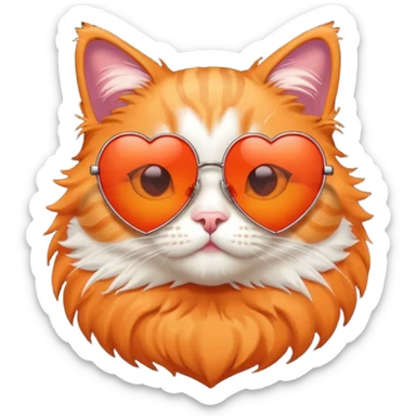cat with heart-shaped sunglasses sticker