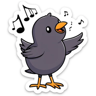 blackbird singing sticker