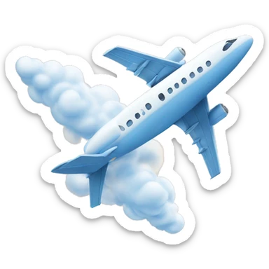 jet plane with cloud trails sticker