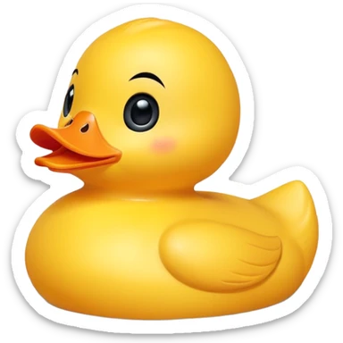A yellow rubber duck with a cute smiling face and big eyes sticker