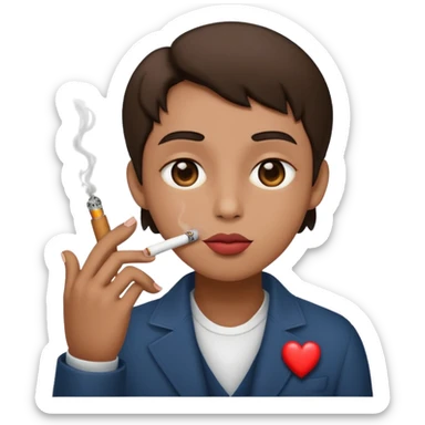 Heart eyes smoking  sticker