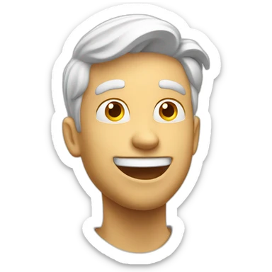 excited white .man looking up 3d sticker