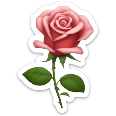 Rose with smily face  sticker