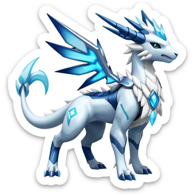 Kyurem-reshiram-Glaceon-dialga-suicune-hybrid, full body sticker