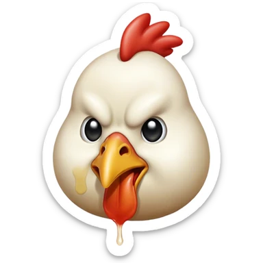 Chicken head vomit sticker