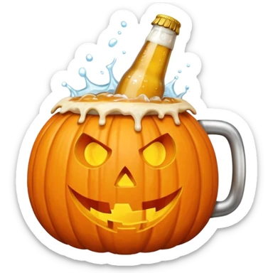 Halloween pumkin with beer sticker