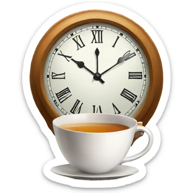 tea in a clock sticker