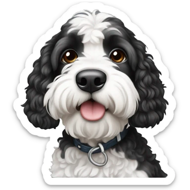 Black and white Berne doodle  sticker