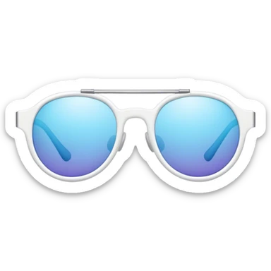 white skinny shaped sunglasses sticker