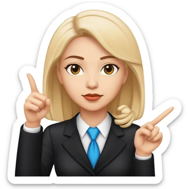 female lawyer pointing sticker
