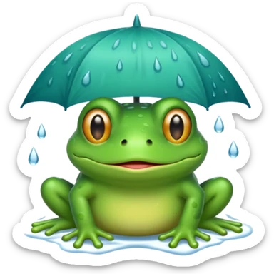 Une grenouille sous la pluie sticker