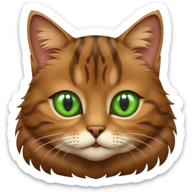brown tabby cat with green eyes sticker