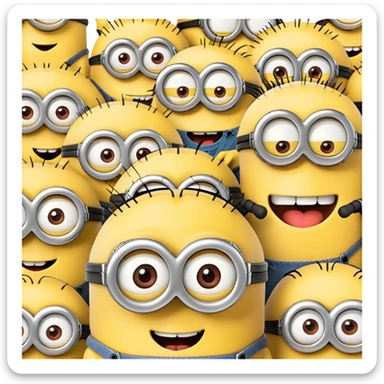 minions face heart sticker