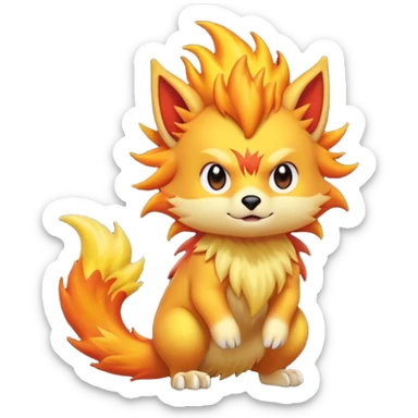 Cool cute edgy kawaii Quilava-animal-creature-hybrid full body sticker