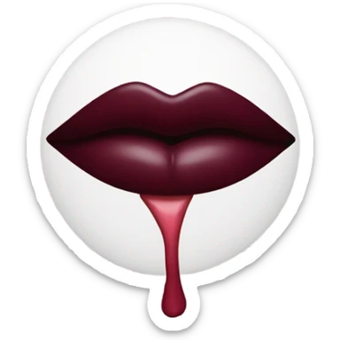 Burgundy lipstick with heart sticker