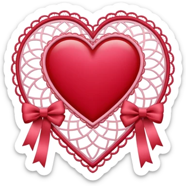 Valentines-colored romantic vintage aesthetic deco with laces   sticker