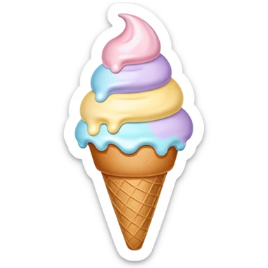 Melted pastel ice cream sticker