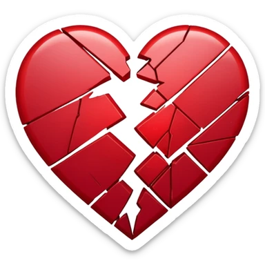 Broken heart sticker