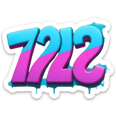 Граффити надпись: 72 sticker