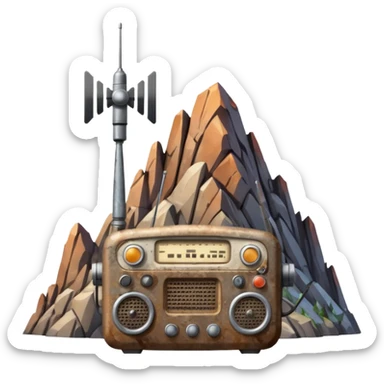 radio over a mountain sticker