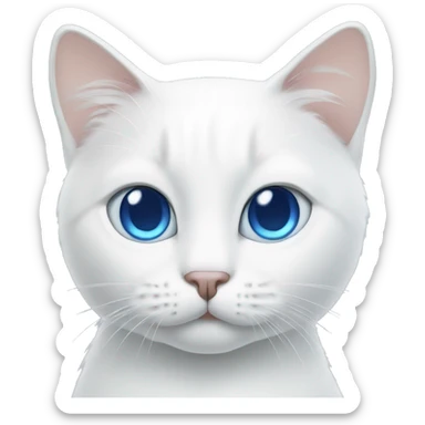White cat with blue eyes sticker