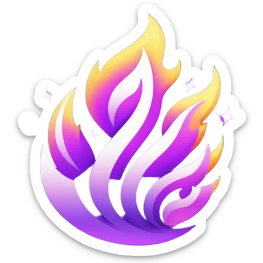 glitter purple fire sticker