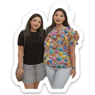 smiling girls outdoors with balloons sticker