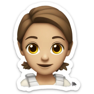 Cute girl with short brown hair driving a white Subaru XV  sticker