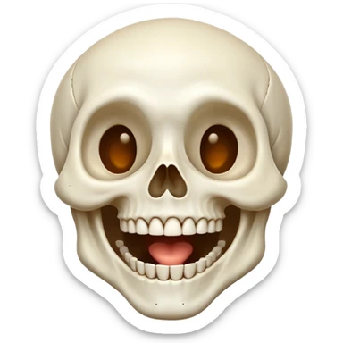 a laughing skeleton sticker