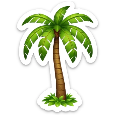 Toony Palm Tree: flat body leafs no floor sticker