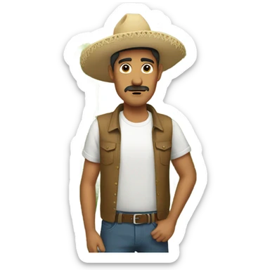 mexican man with separate cactus sticker