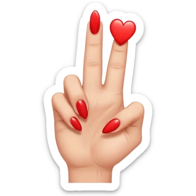 Middle finger emoji with a small heart on it's nail sticker