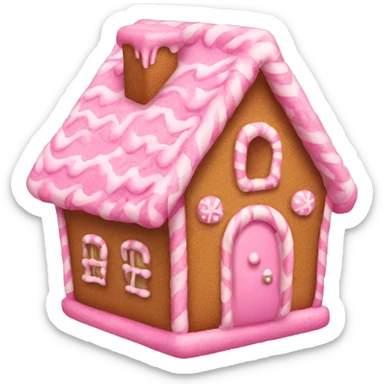 Small pink gingerbread house sticker