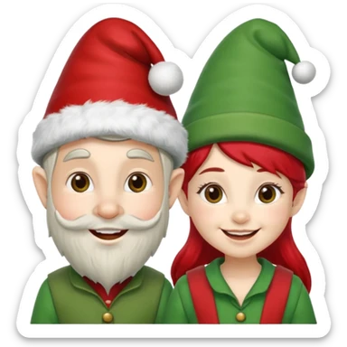 Gnomi natalizi maschio e femmina sticker