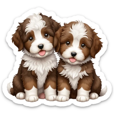Two aussiedoodle puppies sticker