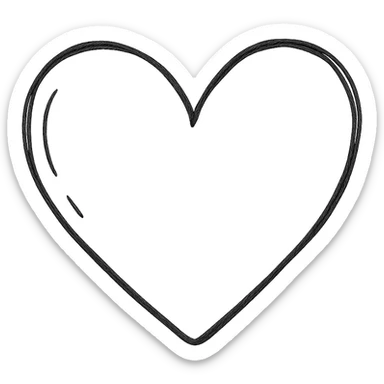hand-drawn outlined heart sticker