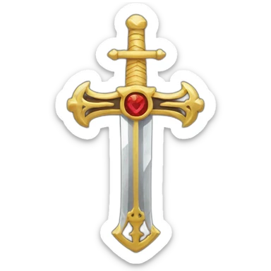 cross and sword sticker