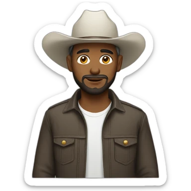 white muslim cowboy sticker