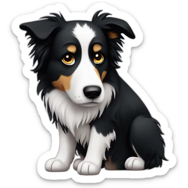 Sad Border collie sticker